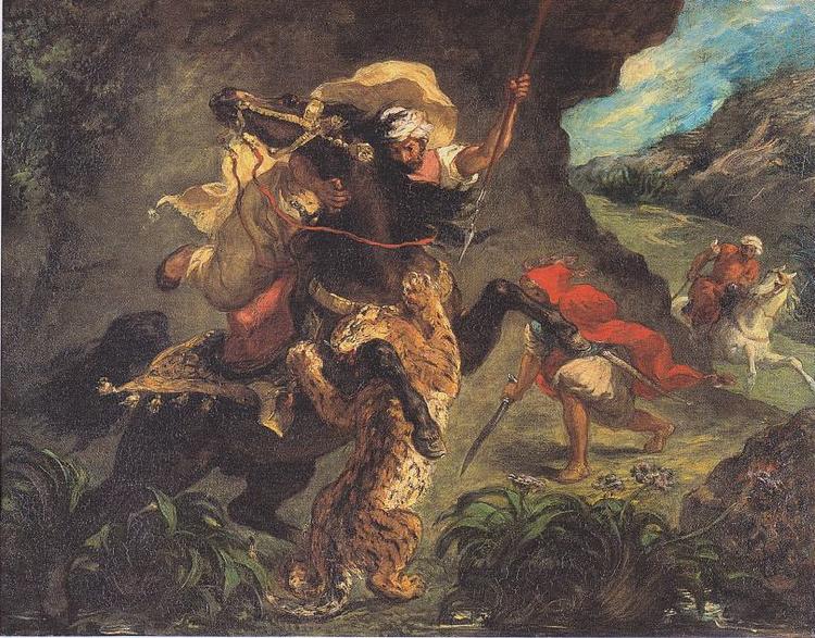 Eugene Delacroix Tiger Hunt oil painting image